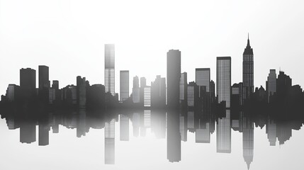 Fototapeta premium A clean, monochrome city skyline with no details