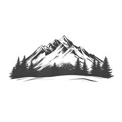 Majestic Mountains and Snowy Landscape With Evergreen Trees