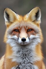 Fototapeta premium A close-up shot of a red fox's face with bright curious eyes and fluffy fur