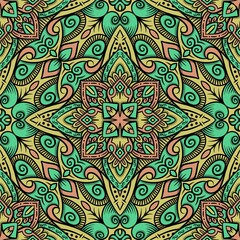 Green Abstract Geometric Seamless Pattern. Textile, Tiles, Fabrics, Wrapping papers, Clothings, Dress, Decorative All Over Print.