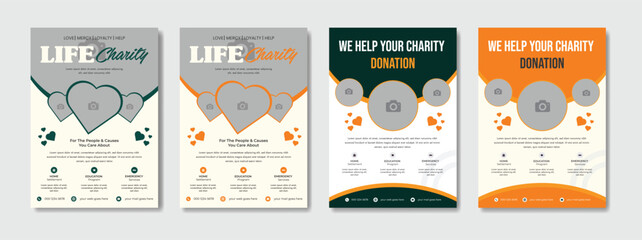 Fundraising Charity Flyer Donation Banner Charity Flyer Template Editable design for nonprofit events donations book drives and social causes Perfect for NGOs volunteers and fundraising campaigns