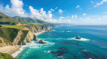 Breathtaking coastal view big sur landscape photography nature aerial