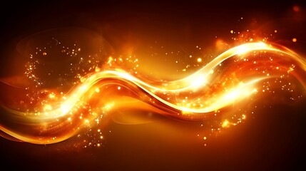 Obraz premium Golden energy wave, abstract background