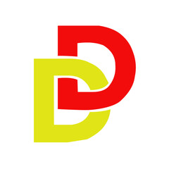 Red Yellow DD Logo design 