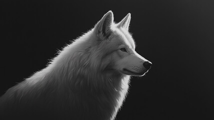 Fototapeta premium a Wolf on black background