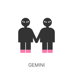 Zodiac signs. Gemini. Minimalistic style. Trendy vector illustration.