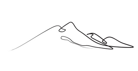 Fototapeta premium Mountain line art