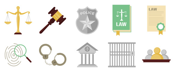 Justice Law Illustration Set