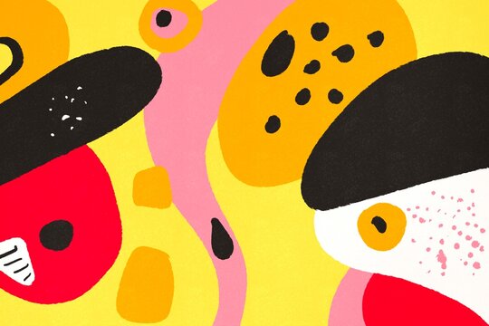 Colorful abstract illustration with playful organic shapes