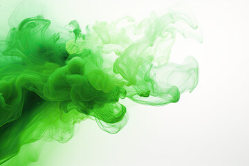 green smoke on white background