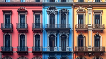 Naklejka premium Historical Building Exterior Facade in Milan, Italy