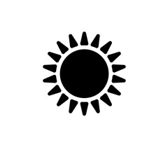 Brightness, Intensity Setting, Bright Sun Solid Flat Vector Icon Isolated on White Background.