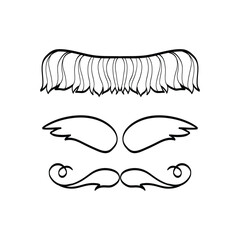 Collection of hand drawn mustaches