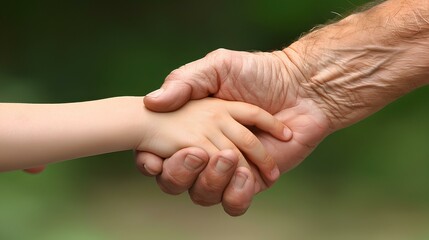 close up of a boy's hand holding his father's hand