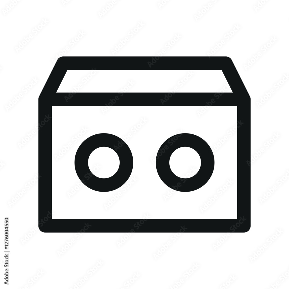 Poster brick ui icon, block simple line user interface vector symbol