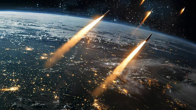 Rocket launches from Earth orbit demonstrate advanced space technology and military capabilities at high altitude