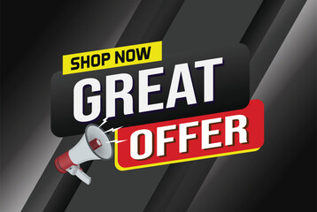 great offer poster banner graphic design icon logo sign symbol social media website coupon market

