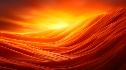 Abstract Orange Desert Landscape at Sunset