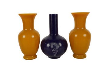 two glass vases isolated