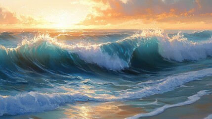 Soft and gentle sea waves forming delicate ripples in the sunlight, ideal for a serene water background