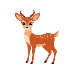 deer vector illustration. isolated on white background.