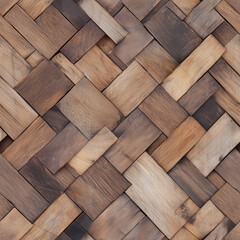 Seamless Wooden Cube Block Texture with Natural Timber Pattern