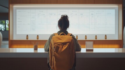 Airport counter with a solo traveler on their way to a meditation retreat in Bali. Featuring mindfulness and tranquility