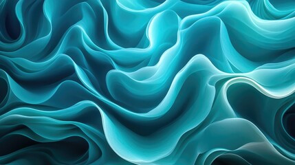 Obraz premium Turquoise ocean waves gently moving with a dynamic, wavy pattern, perfect for marine and nature backgrounds