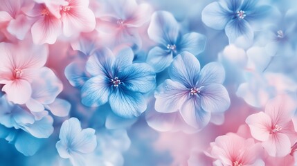 Blue and pink flowers wallpaper. Colorful blue pink flower in watercolor. A christmas background with a valentine's day valentine. Wallpaper featuring blue and pink lifestyle floral patterns.