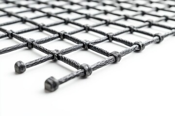 High quality reinforcement mesh isolated on clean white background for construction applications