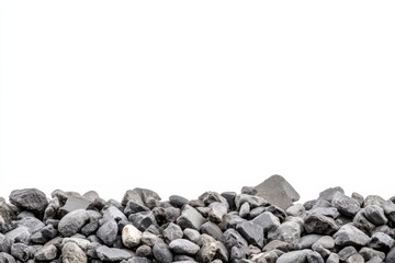 High quality gravel isolated on a clean white background for various creative and construction purposes