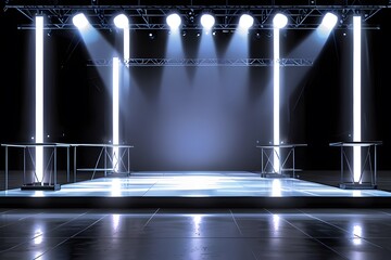Fashion runway with lighting equipment_