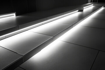 A minimalist grid pattern with precise geometric alignment, modern elegance, and soft ambient lighting.