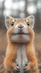 Obraz premium Playful chipmunk in nature. Close-up photo