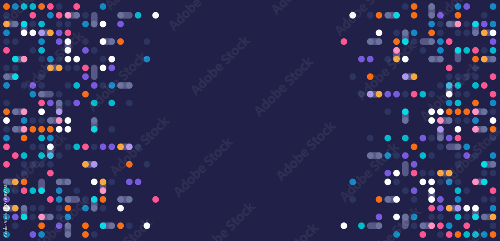 Poster Digital technology background. Digital data dots pattern pixel background