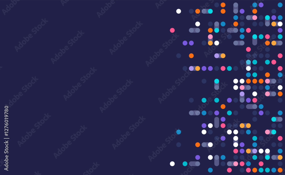 Poster digital technology background. digital data dots pattern pixel background