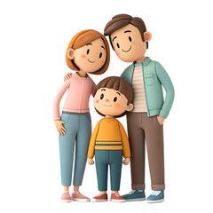 3d a family of three people