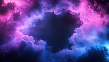 Neon Cloudscape Hole Night Sky Background Design
