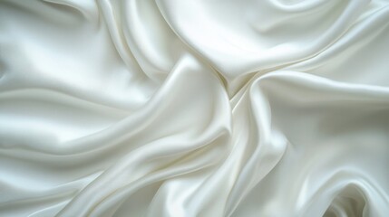 Fototapeta premium Elegant white silk fabric with smooth folds and soft lighting