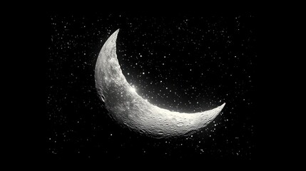 Fototapeta premium Crescent moon night sky cosmic background wallpaper