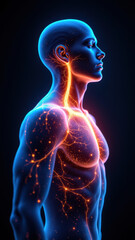 VNS: Vagus Nerve Stimulation; Body illustration with highlighted internal nerves.