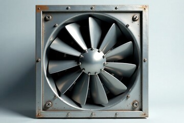 Industrial Metal Ventilation Fan with Rusted Frame Close-up