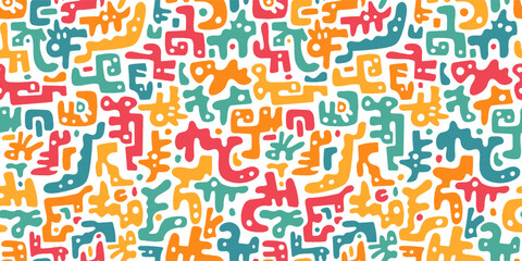 Hand drawn abstract seamless pattern, ethnic inspired background, simple style - great for textiles, banners, wallpapers, wrapping - vector design