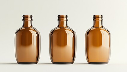 Amber Glass Bottles Mockup on White Background (1)