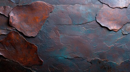 Fototapeta premium Rustic copper and teal stone texture background