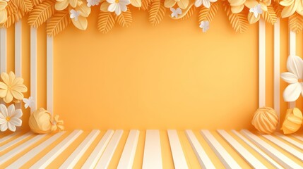 Obraz premium Pastel Floral 3d Render Background with Blank Space