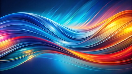 Abstract Blue Brushstrokes Panoramic Business Background - Wide Format Stock Photo