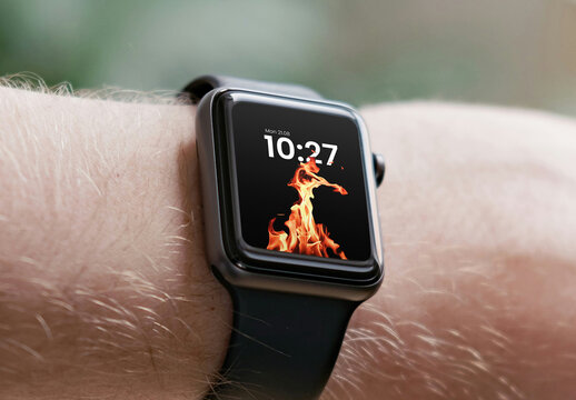 Apple Watch on Man Wrist Mockup