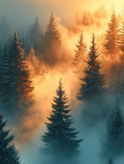 forest in the fog