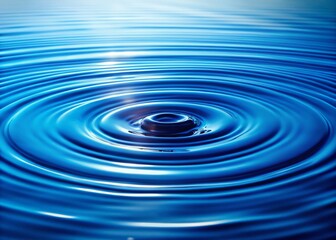 Abstract Blue Water Ripple Background with Copy Space - Perfect for Serenity and Nature Designs